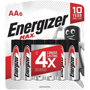 Energizer Max:  AA - 6 Pack