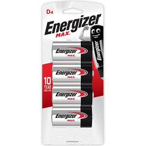 Energizer Max:  D - 4 Pack