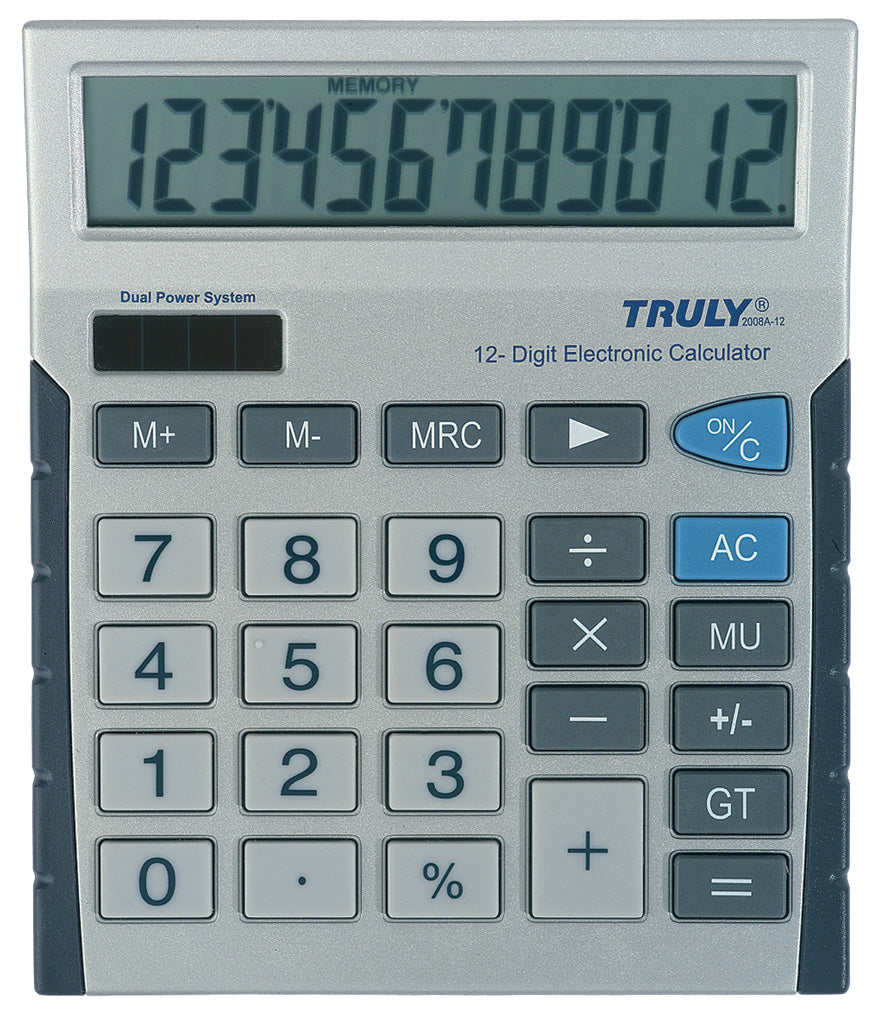 Truly 2008 - 12 Digit Dual Power Big Display (Medium Size)