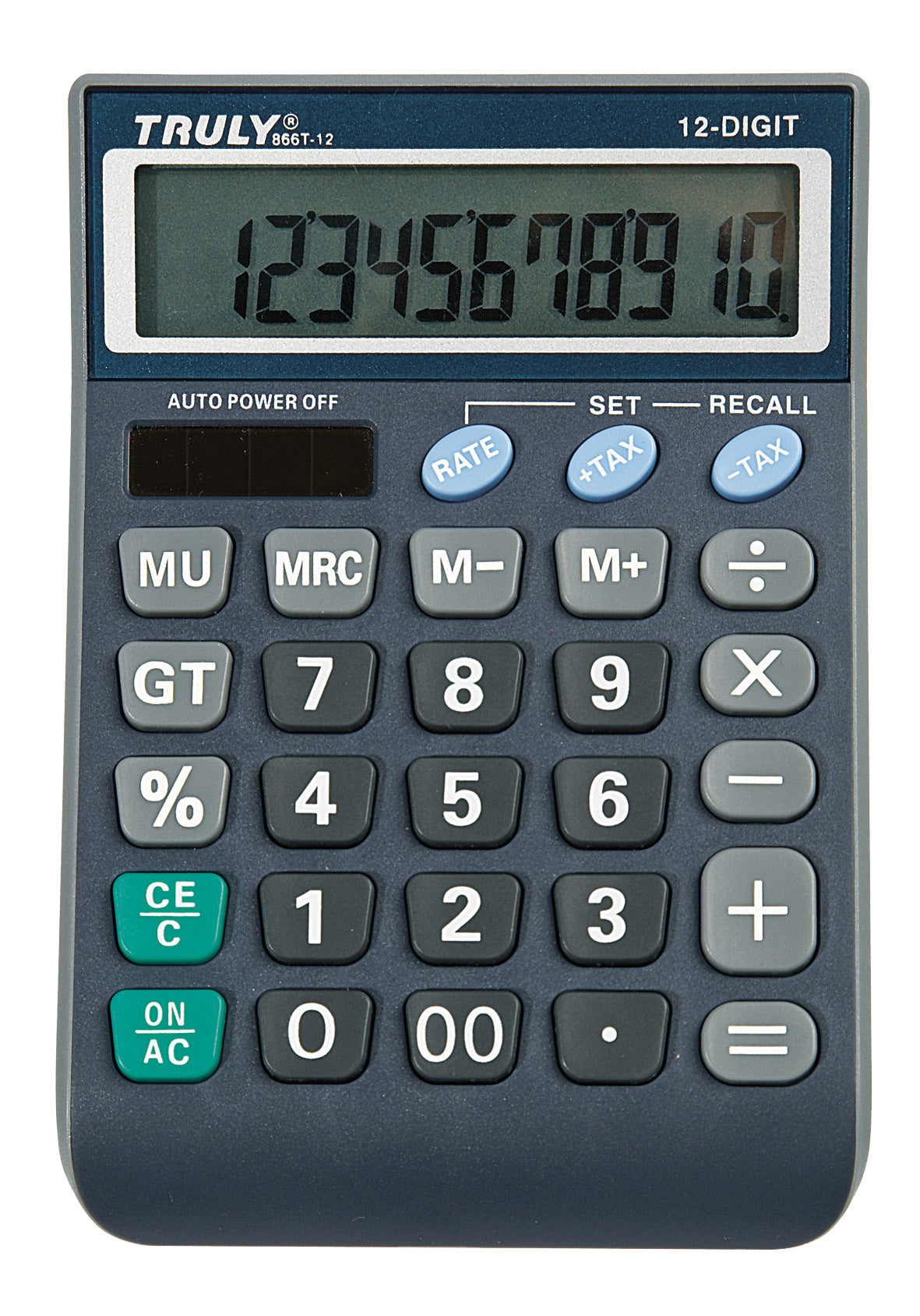 Truly 866T - 12 Digit Dual Power Big Display Tax Function