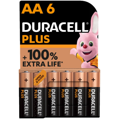 Duracell Plus AA Alkaline Batteries - 6 Pack