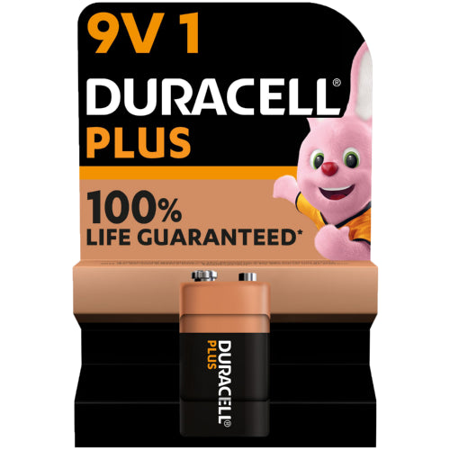 Duracell Plus 9V Alkaline Batteries - 1 Pack