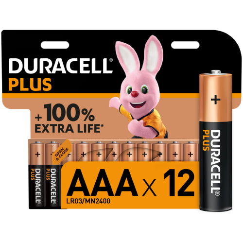Duracell Plus AAA Alkaline Batteries - 12 Pack