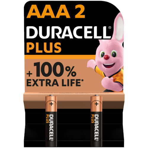 Duracell Plus AAA Alkaline Batteries - 2 Pack