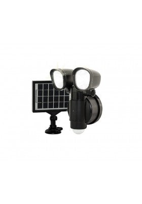 LUCECO TWIN SECURITY LIGHT WITH SOLAR PANEL 400LM 4W 5000K BATTERY POWERED