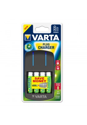 VARTA Plug Battery Charger (57647) + 4x ACCU AA 2100MAH (56706)