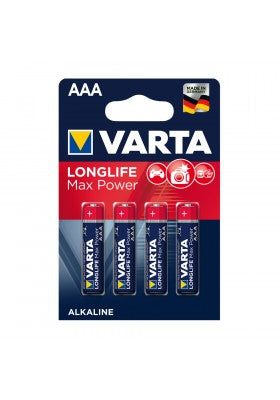 VARTA Longlife Max Power Alkaline Batteries(Max-Tech) - AAA 4 - Pack