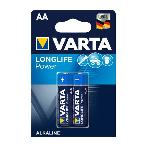 VARTA Longlife Power Alkaline Batteries(Hi-Energy) - AA 2 Pack