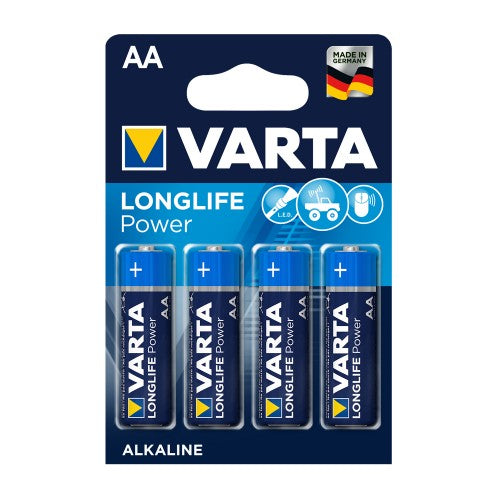 VARTA Longlife Power Alkaline Batteries(Hi-Energy) - AA 4 Pack