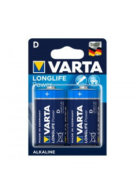 VARTA Longlife Power Alkaline Batteries(Hi-Energy) - D 2 Pack