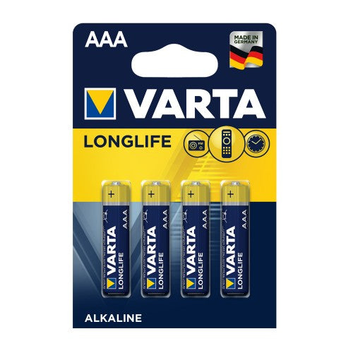 VARTA Longlife Alkaline Batteries - AAA 4 Pack