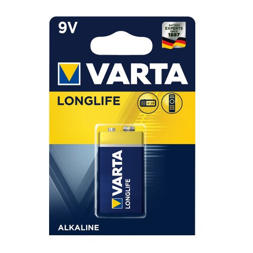 VARTA Longlife Alkaline Batteries - 9 Volt 1 Pack